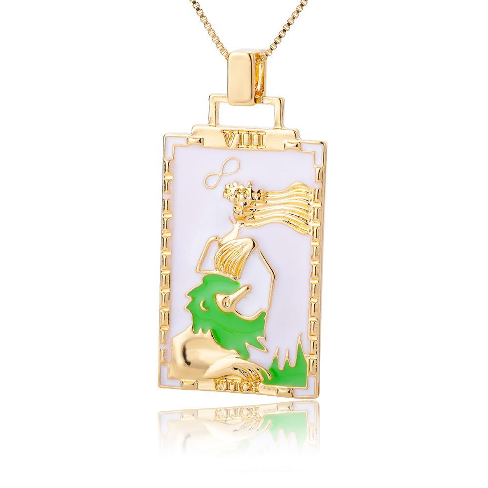 Square Tarot Cards Necklaces for Women