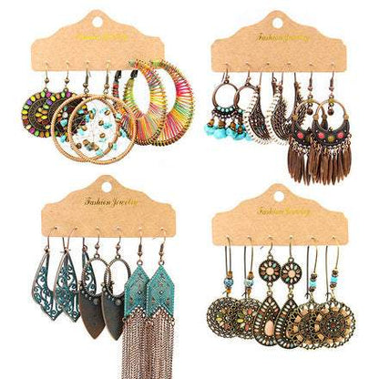 54 Pairs Wholesale Retro National Style Earrings