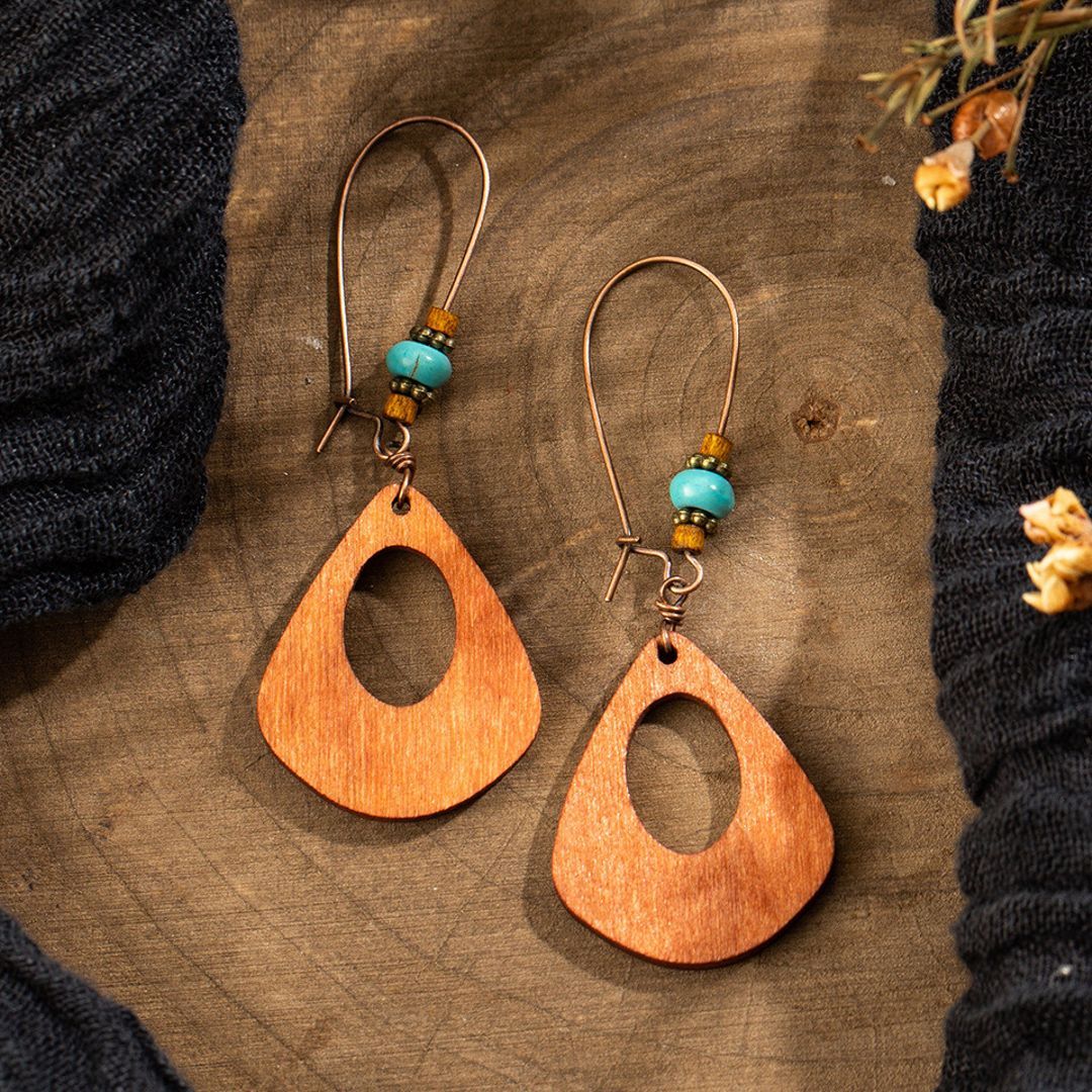 84 Pairs Bohemian Handmade Natural Wooden Earrings