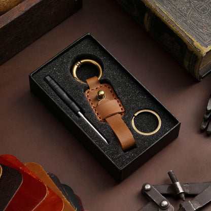 Genuine Leather Cars Keychain