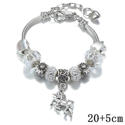 Crystal Unicorn DIY Men's and Women's Snake Bone Bracelet