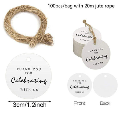 100Pcs Round Kraft Paper Gift Handmade Tags