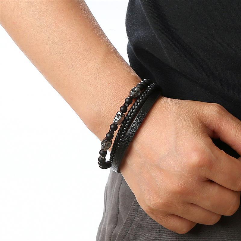 Geometric Gem Metal Patchwork Men'S Bracelets