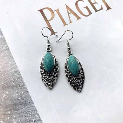 Bohemian Temperament Retro Artificial Turquoise Earrings