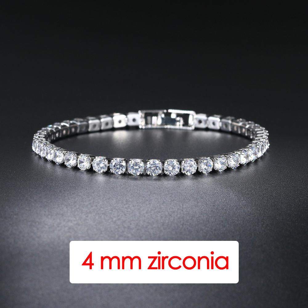 Hiphop Tennis Zirconia Mens Crystal Bracelet