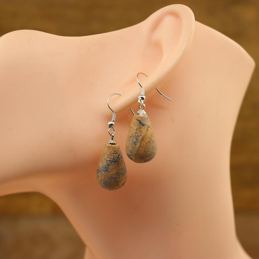 Natural Stone Quartz Tear Water Drop Hook Earring