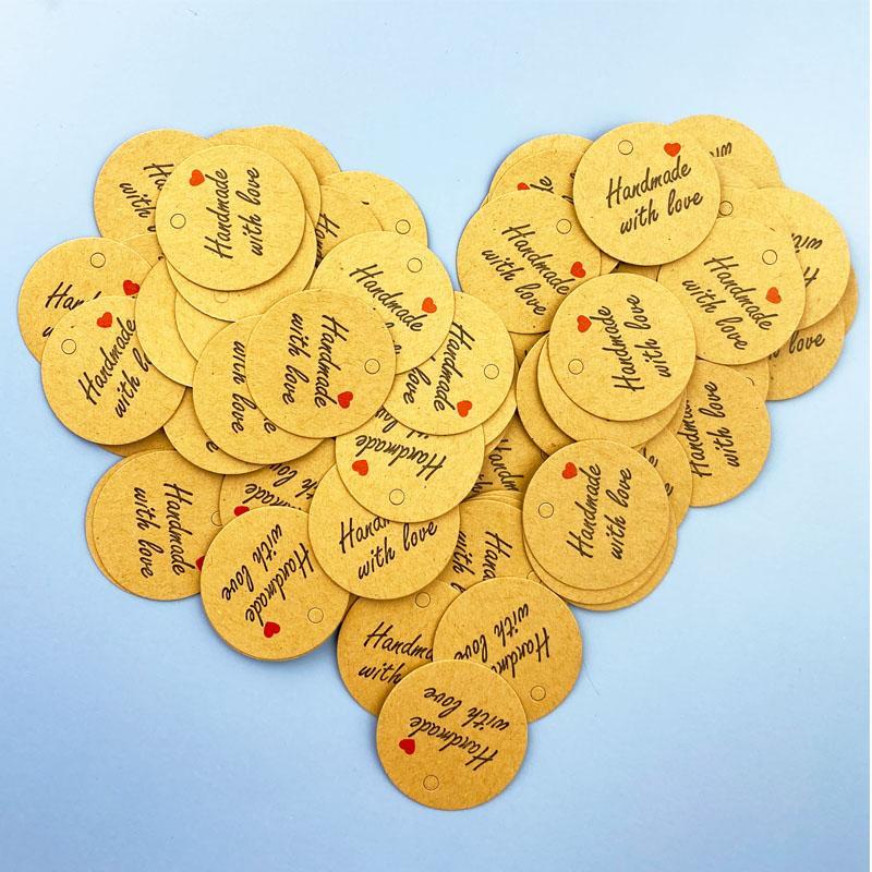 100Pcs Round Kraft Paper Gift Handmade Tags