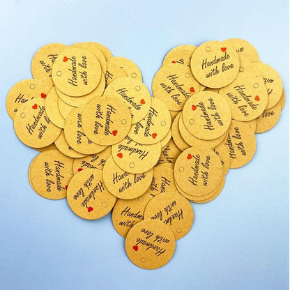 100Pcs Round Kraft Paper Gift Handmade Tags