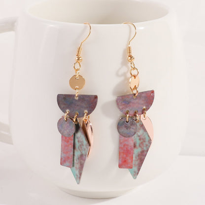 New Simple Colorful Geometric Earrings