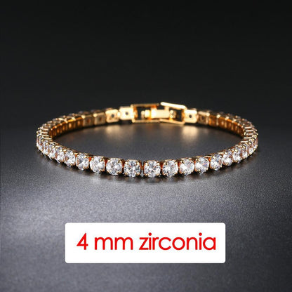 Hiphop Tennis Zirconia Mens Crystal Bracelet