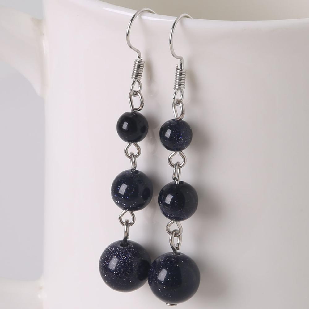 Women Summer Natural Stone Drop Earrings