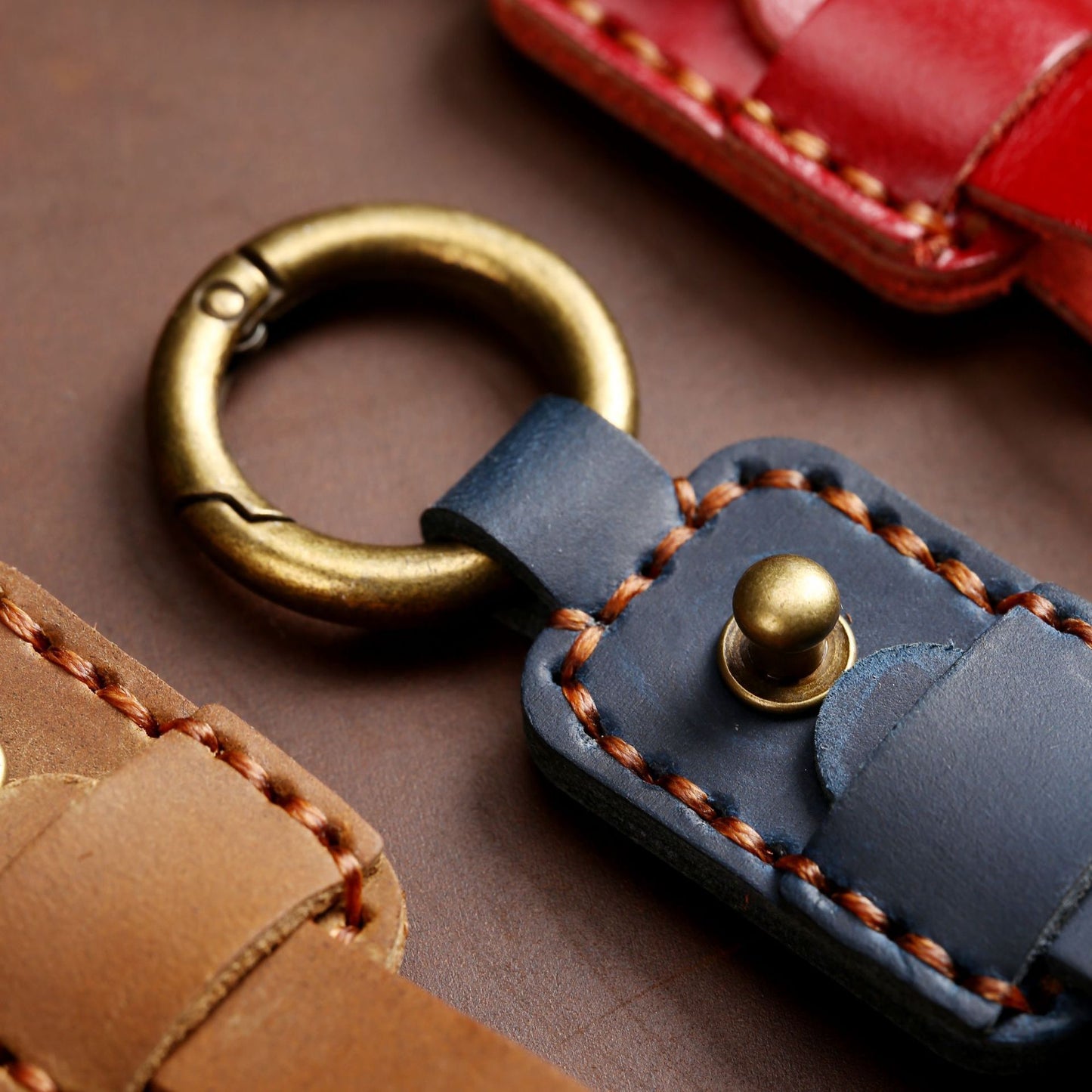 Genuine Leather Cars Keychain