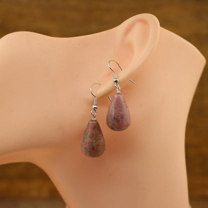 Natural Stone Quartz Tear Water Drop Hook Earring