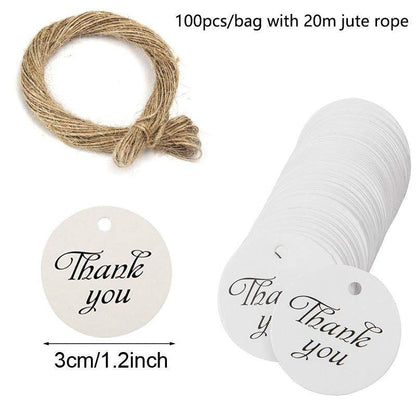 100Pcs Round Kraft Paper Gift Handmade Tags