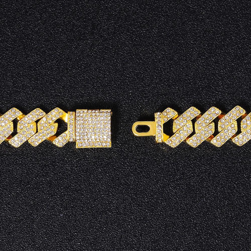 Hip-Hop Geometric Alloy Plating Inlay AAA Rhinestones Men's Necklace