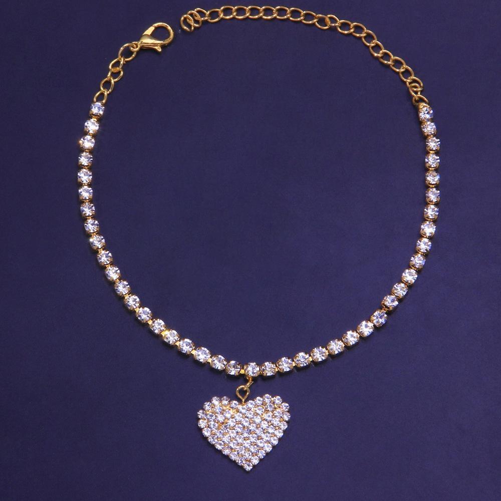 Fashion Zircon Heart Anklet