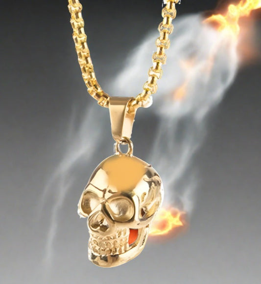 Men's Skull Necklace Punk Jewelry