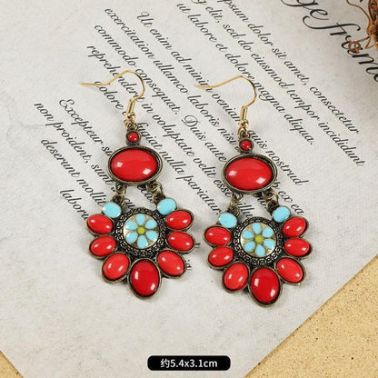 Multi-style Retro National Style Contrast Colorful Earrings