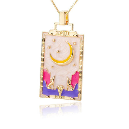 Square Tarot Cards Necklaces for Women