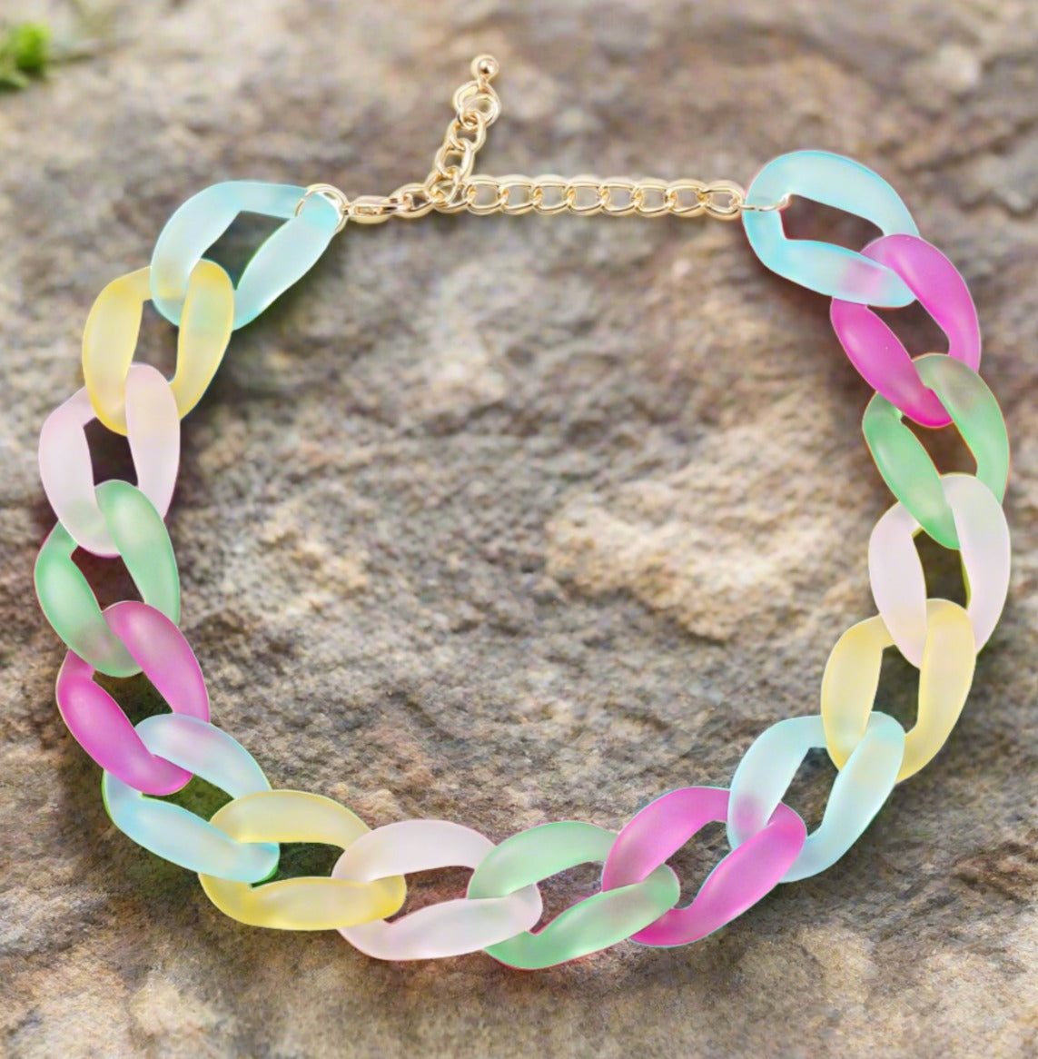 Women's Boho Multicolour Resin Clavicle Chain Necklace