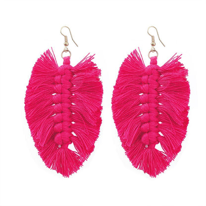 Women's Bohemian Hand Woven Color Matching Earrings