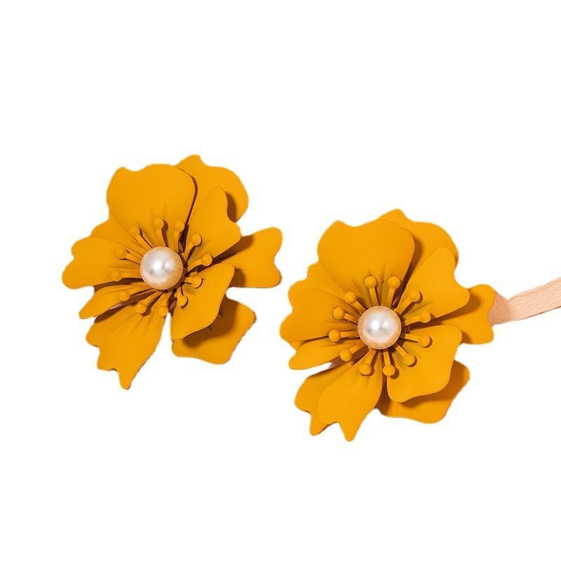 New Creative Fashion Solid colour Flower Earrings