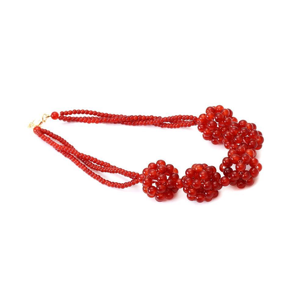 Bohemian Hand Woven Necklace Garnet Neck Chain