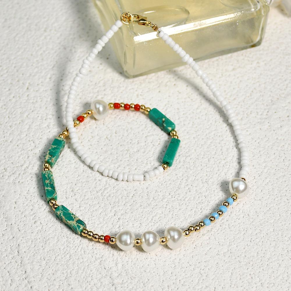 DIY Handmade Beaded Stone Necklace