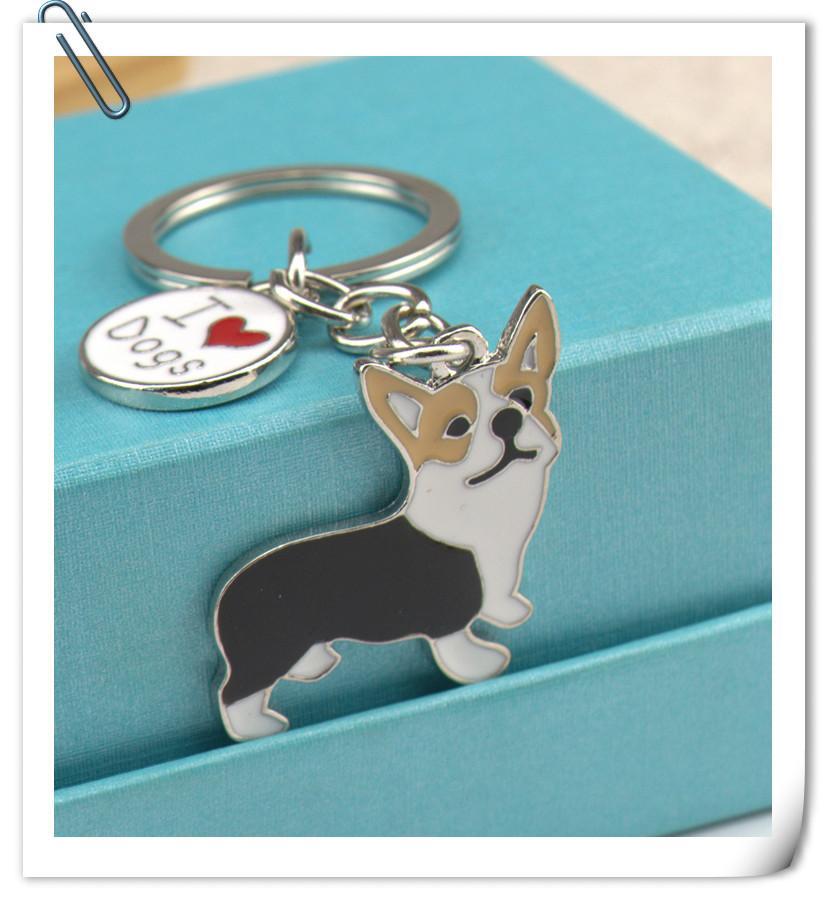 Pet Dog Painted Zinc Alloy Keychain