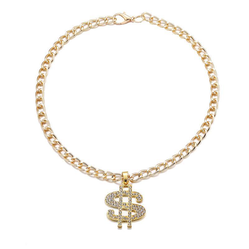 18 inches Gold Chain Dog Money Dollar