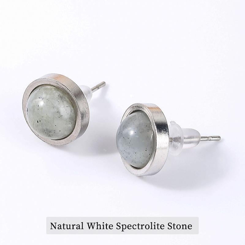 Handmade Lovely 10mm Natural Stone Stud Earrings