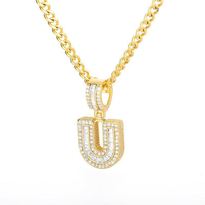 A-Z Iced Out Initial Zircon Letter Necklace